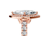 Rose gold Marquise Halo Pavé Diamond Engagement Ring with Four-Prong Setting_31