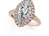 Rose gold Marquise Halo Pavé Diamond Engagement Ring with Four-Prong Setting_4