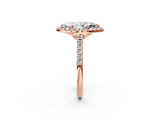 Rose gold Marquise Halo Pavé Diamond Engagement Ring with Four-Prong Setting_5