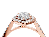 Rose gold Marquise Halo Pavé Diamond Engagement Ring with Four-Prong Setting_7