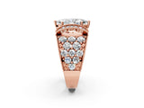 Rose gold Marquise Halo Pave Diamond Engagement Ring with Milgrain Detailing_51