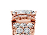 Rose gold Marquise Halo Pave Diamond Engagement Ring with Milgrain Detailing_54