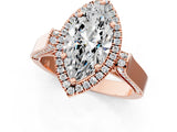 Rose gold Marquise Halo Pave Split Shank Prong Setting Ring_27