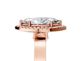 Rose gold Marquise Halo Pave Split Shank Prong Setting Ring_31