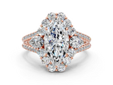 Rose gold Marquise Halo Split Shank Diamond Engagement Ring with Prong Setting_20