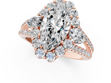 Rose gold Marquise Halo Split Shank Diamond Engagement Ring with Prong Setting_21