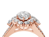 Rose gold Marquise Halo Split Shank Diamond Engagement Ring with Prong Setting_24