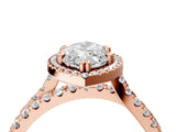 Rose gold Marquise Halo Split Shank Diamond Ring with Pavé Setting_30