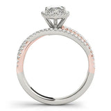 Rose gold Marquise Halo Split-Shank Diamond Ring with Prong Setting 2