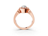 Rose gold Marquise Halo Split Shank Milgrain Diamond Ring_21