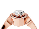 Rose gold Marquise Halo Split Shank Milgrain Diamond Ring_22