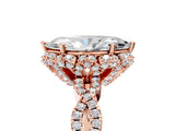 Rose gold Marquise Halo Twist Band Solitaire Ring with Six-Prong Setting_37