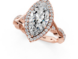 Rose gold Marquise Halo Twist Band Solitaire Ring_20