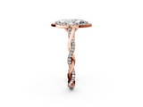 Rose gold Marquise Halo Twist Band Solitaire Ring_21