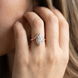 Rose gold Marquise Halo Twist Band with Four-Prong Setting_5