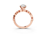 Rose gold Marquise Milgrain Bezel Diamond Engagement Ring with Solitaire Prong Setting_195
