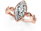 Rose gold Marquise Milgrain Marquise Diamond Twist Band Ring_39