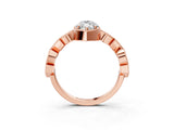 Rose gold Marquise Milgrain Marquise Diamond Twist Band Ring_41