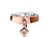 Rose gold Marquise Milgrain Marquise Diamond Twist Band Ring_43