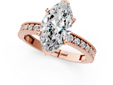 Rose gold Marquise Milgrain Pave Diamond Engagement Ring with Four-Prong Setting_177