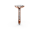 Rose gold Marquise Milgrain Pave Diamond Engagement Ring with Four-Prong Setting_178
