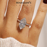 Rose gold Marquise Milgrain Pave Diamond Engagement Ring with Four-Prong Setting_200
