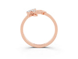Rose gold Marquise Moissanite Cluster Bypass Ring with Prong Setting_9