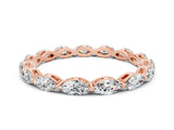 Rose gold Marquise Moissanite Eternity Band with U-Prong Setting_12