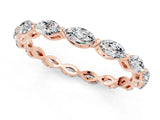 Rose gold Marquise Moissanite Eternity Band with U-Prong Setting_13
