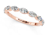 Rose gold Marquise Moissanite Half Eternity Band with Prong Setting_27