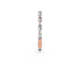 Rose gold Marquise Moissanite Half Eternity Band with Prong Setting_28