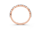 Rose gold Marquise Moissanite Half Eternity Band with Prong Setting_29