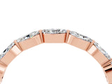 Rose gold Marquise Moissanite Half Eternity Band with Prong Setting_30