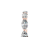 Rose gold Marquise Moissanite Half Eternity Band with Prong Setting_31