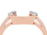 Rose gold Marquise Moissanite Open Band Ring with Tension Setting_10
