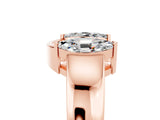 Rose gold Marquise Moissanite Open Band Ring with Tension Setting_11