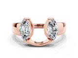 Rose gold Marquise Moissanite Open Band Ring with Tension Setting_6