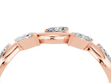 Rose gold Marquise Moissanite Twisted Band with Prong Setting_10