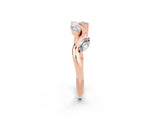 Rose gold Marquise Moissanite Twisted Band with Prong Setting_8