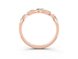 Rose gold Marquise Moissanite Twisted Band with Prong Setting_9