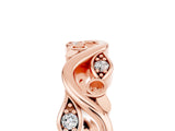 Rose gold Marquise Moissanite Vine Eternity Band with Bezel Setting_11