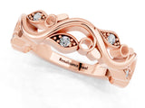 Rose gold Marquise Moissanite Vine Eternity Band with Bezel Setting_7