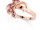 Rose gold Marquise Morganite Cluster Bypass Ring with Prong Setting_7