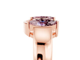 Rose gold Marquise Morganite Open Band Ring with Tension Setting_11