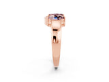 Rose gold Marquise Morganite Open Band Ring with Tension Setting_8