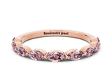 Rose gold Marquise Morganite Prong Set Half-Eternity Band_6
