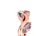 Rose gold Marquise Morganite Twisted Band with Prong Setting_11