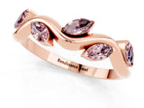 Rose gold Marquise Morganite Twisted Band with Prong Setting_7