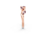 Rose gold Marquise Morganite Twisted Band with Prong Setting_8