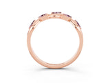 Rose gold Marquise Morganite Twisted Band with Prong Setting_9